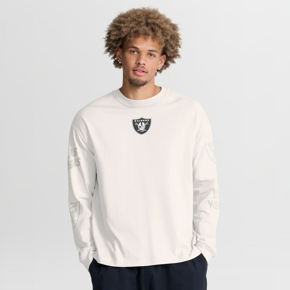 Las Vegas Raiders Oversized Type Play Long Sleeve T-Shirt - Gray T-shirts
