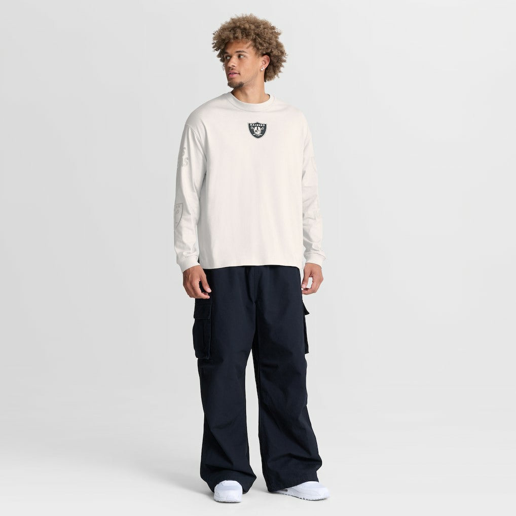 Las Vegas Raiders Oversized Type Play Long Sleeve T-Shirt - Gray T-shirts
