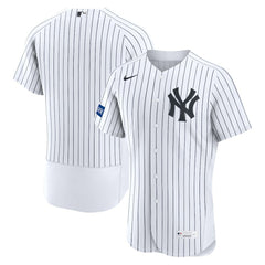 New York Yankees Nike Home Sponsor Patch Authentic Jersey - White Jerseys