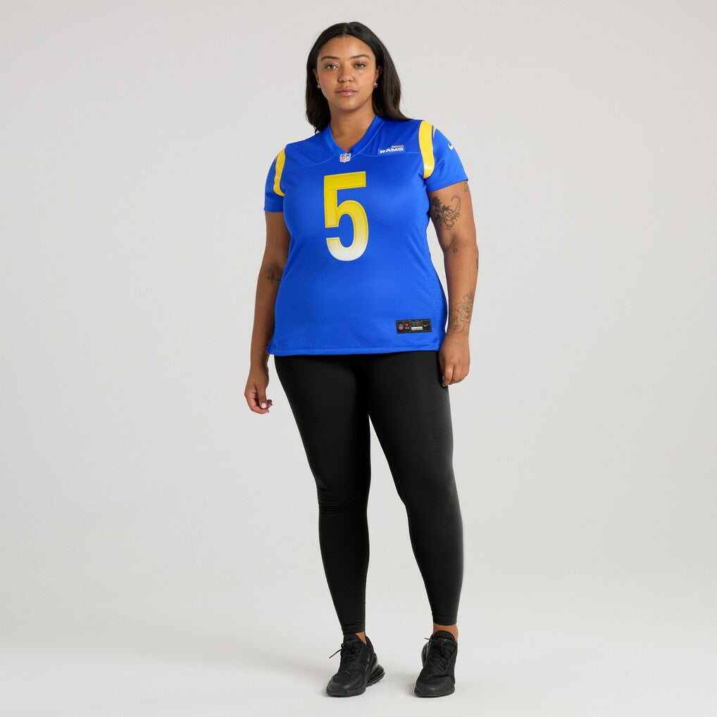 Tutu Atwell Los Angeles Rams Women's Home Game Jersey - Royal Jerseys