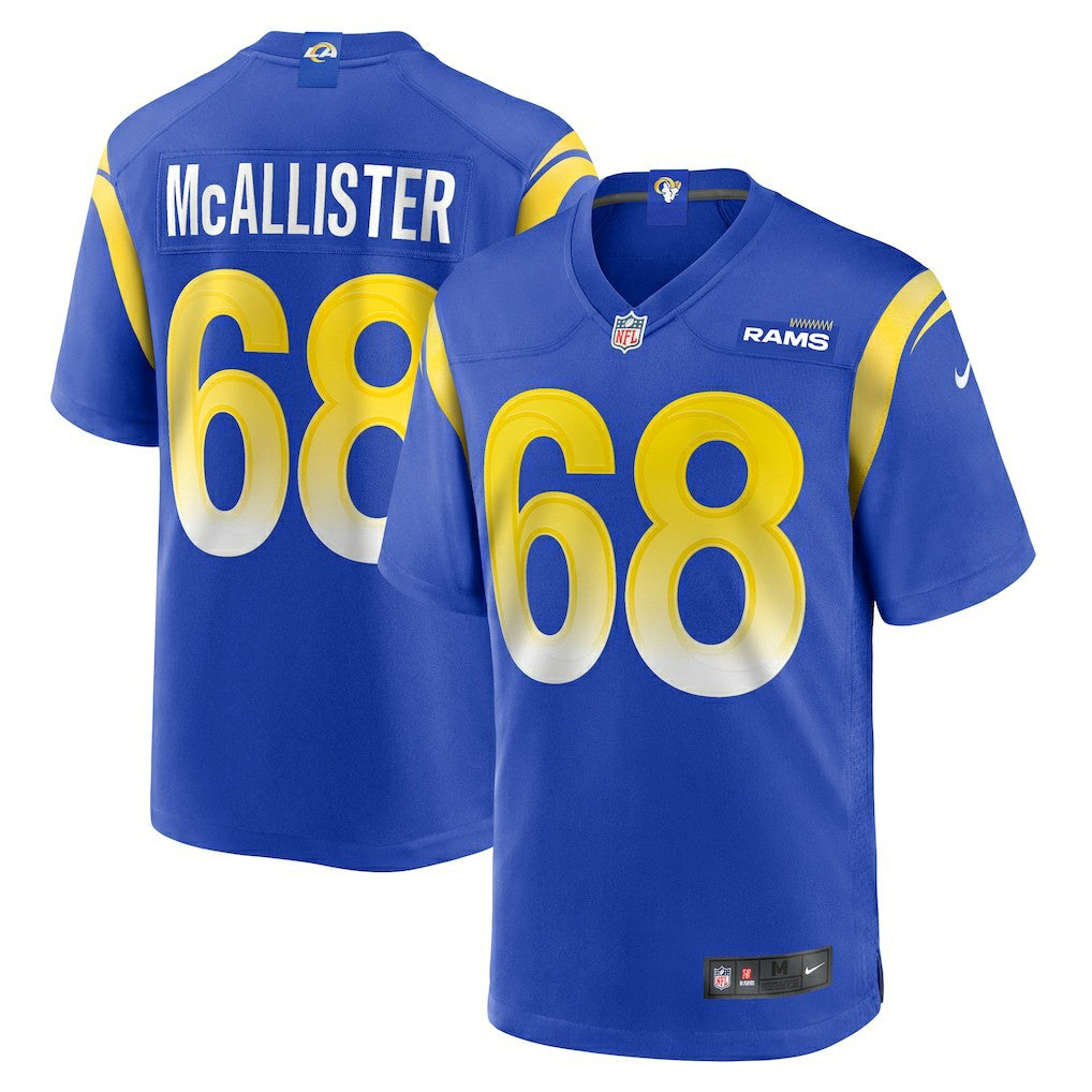 Mike McAllister Los Angeles Rams Home Game Jersey - Royal Jerseys