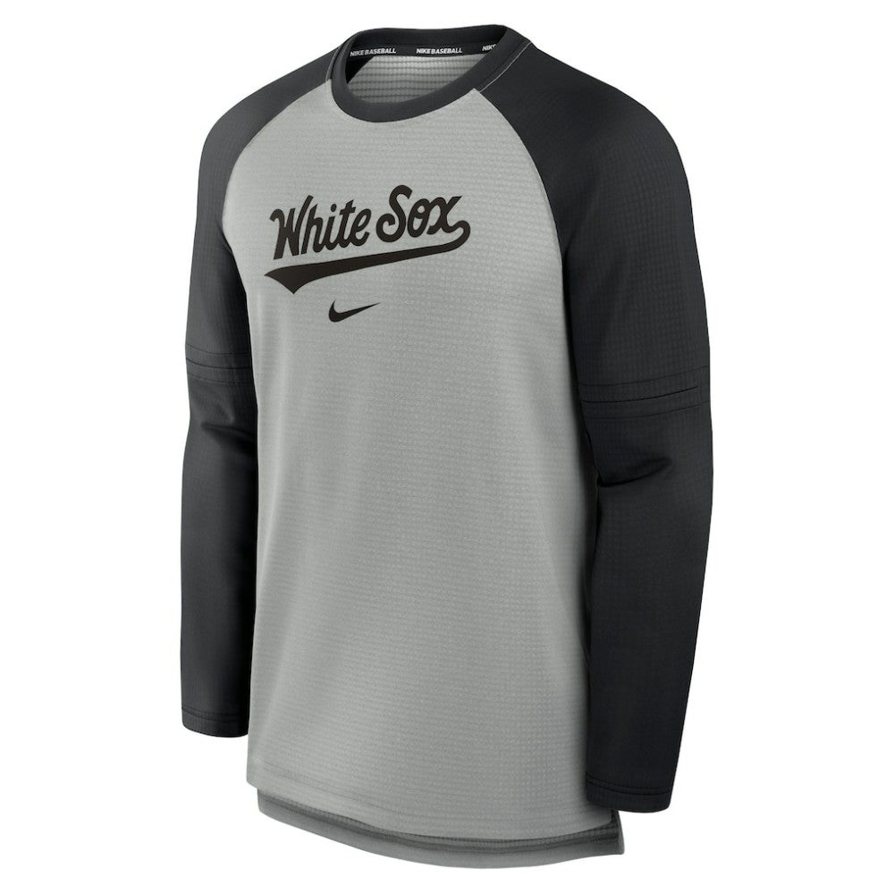 Chicago White Sox Nike Authentic Collection Game Time Raglan Performance Long Sleeve T-Shirt - Heather Gray/Black T-shirts