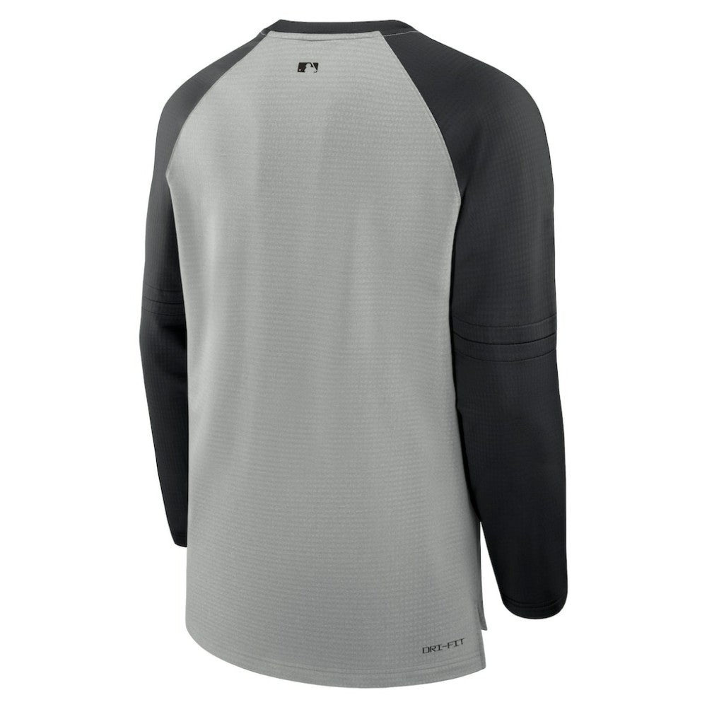 Colorado Rockies Nike Authentic Collection Game Time Raglan Performance Long Sleeve T-Shirt - Heather Gray/Black T-shirts