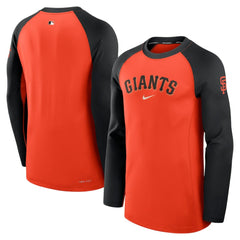 San Francisco Giants Nike Authentic Collection Game Time Dri-FIT Raglan Long Sleeve T-Shirt - Orange/Black T-shirts
