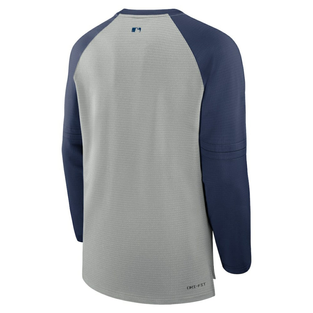 Tampa Bay Rays Nike Authentic Collection Game Time Raglan Performance Long Sleeve T-Shirt - Heather Gray/Navy T-shirts