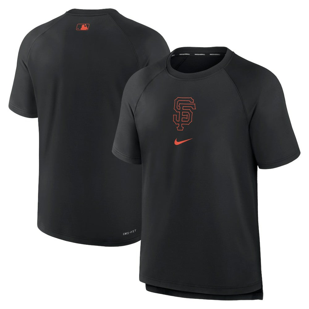 San Francisco Giants Nike Authentic Collection Pregame Raglan Performance T-Shirt - Black T-shirts