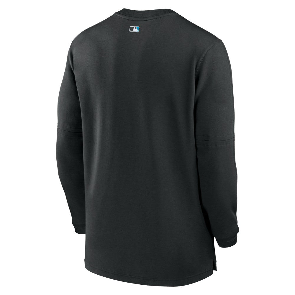 Miami Marlins Nike Authentic Collection Game Time Performance Quarter-Zip Top - Black Tops