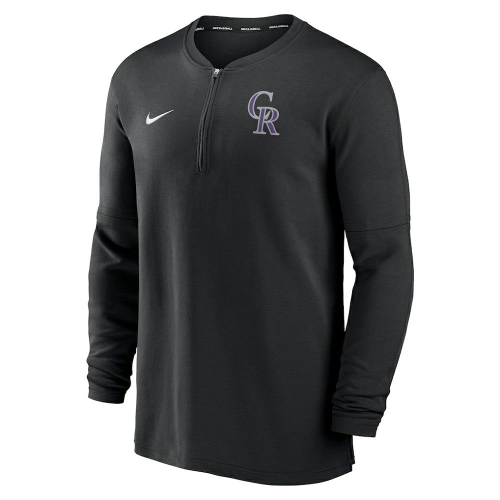 Colorado Rockies Nike Authentic Collection Game Time Performance Quarter-Zip Top - Black Tops