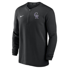 Colorado Rockies Nike Authentic Collection Game Time Performance Quarter-Zip Top - Black Tops