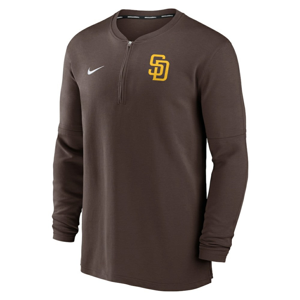 San Diego Padres Nike Authentic Collection Game Time Performance Quarter-Zip Top - Brown Tops