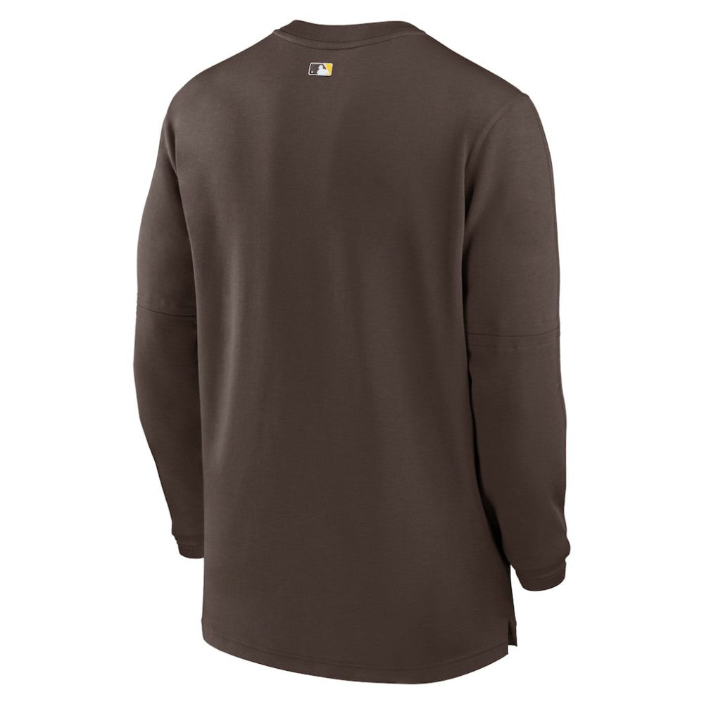 San Diego Padres Nike Authentic Collection Game Time Performance Quarter-Zip Top - Brown Tops