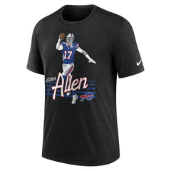 Josh Allen Buffalo Bills Player Graphic T-Shirt - Heather Black T-shirts