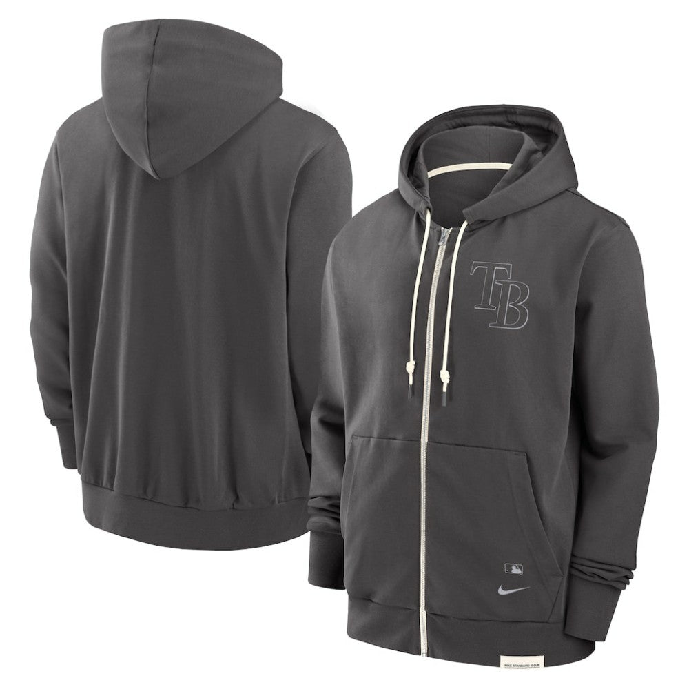 Tampa Bay Rays Nike Authentic Collection Travel Player Performance Full-Zip Hoodie - Charcoal Hoodies