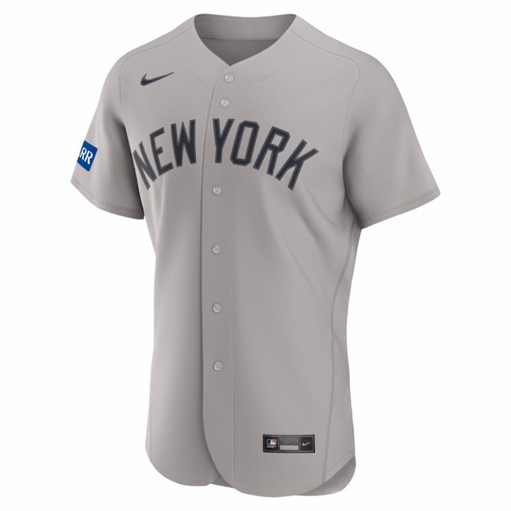 New York Yankees Nike Road Sponsor Patch Authentic Jersey - Gray Jerseys
