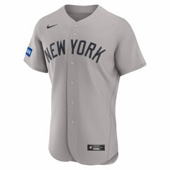 New York Yankees Nike Road Sponsor Patch Authentic Jersey - Gray Jerseys