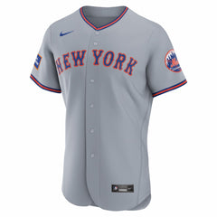 New York Mets Nike Road Sponsor Patch Authentic Jersey - Gray Jerseys