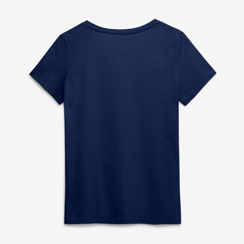 Denver Broncos Logo Athletic Women's Primary Logo V-Neck T-Shirt - Navy T-shirts
