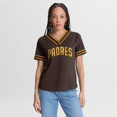 San Diego Padres Fanatics Women's Diva Race Ahead Raglan V-Neck T-Shirt - Brown T-shirts