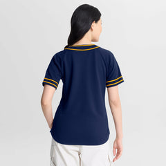 Milwaukee Brewers Fanatics Women's Diva Race Ahead Raglan V-Neck T-Shirt - Navy T-shirts