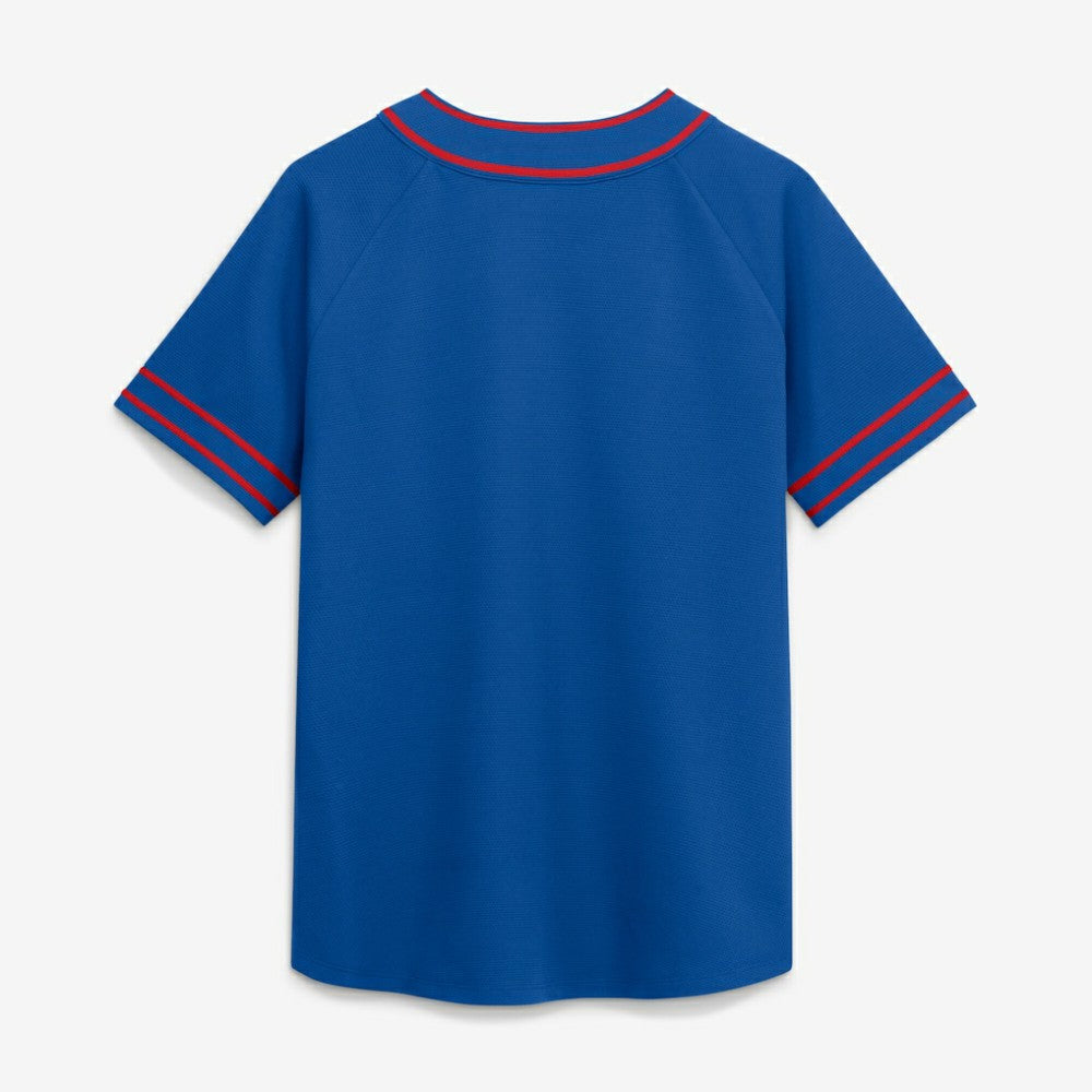 Chicago Cubs Fanatics Women's Diva Race Ahead Raglan V-Neck T-Shirt - Royal T-shirts
