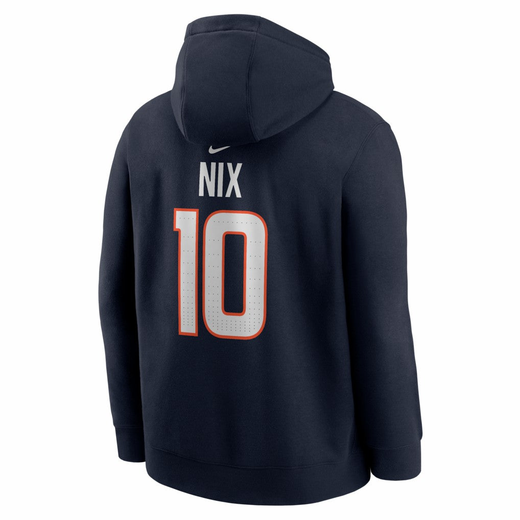 Bo Nix Denver Broncos Name & Number Fleece Hoodie - Navy Hoodies
