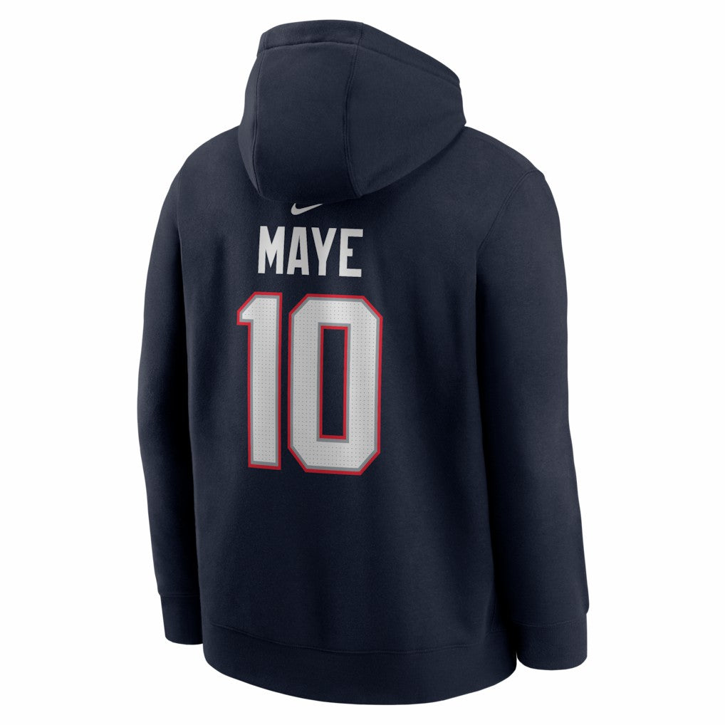 Drake Maye New England Patriots Player Name & Number Fleece Hoodie - Navy Hoodies
