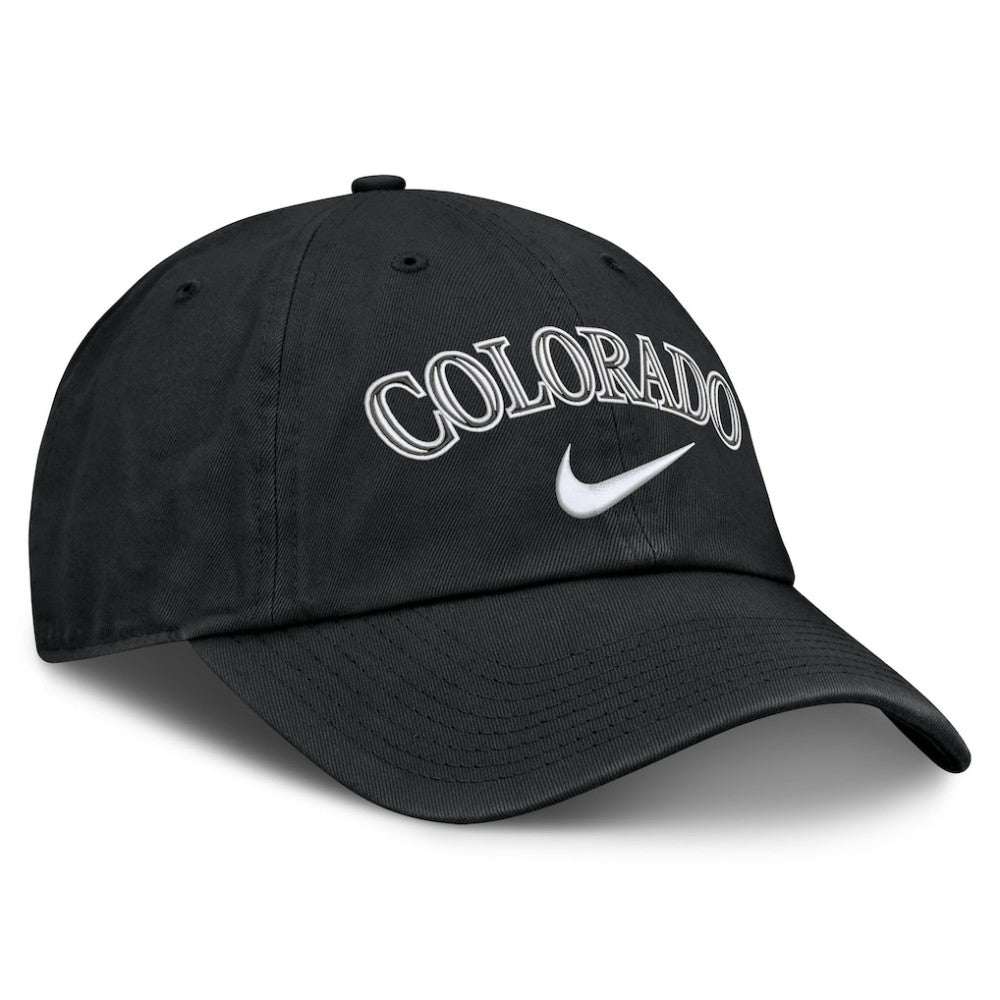 Colorado Rockies Nike Primetime Club Adjustable Hat - Black Hats