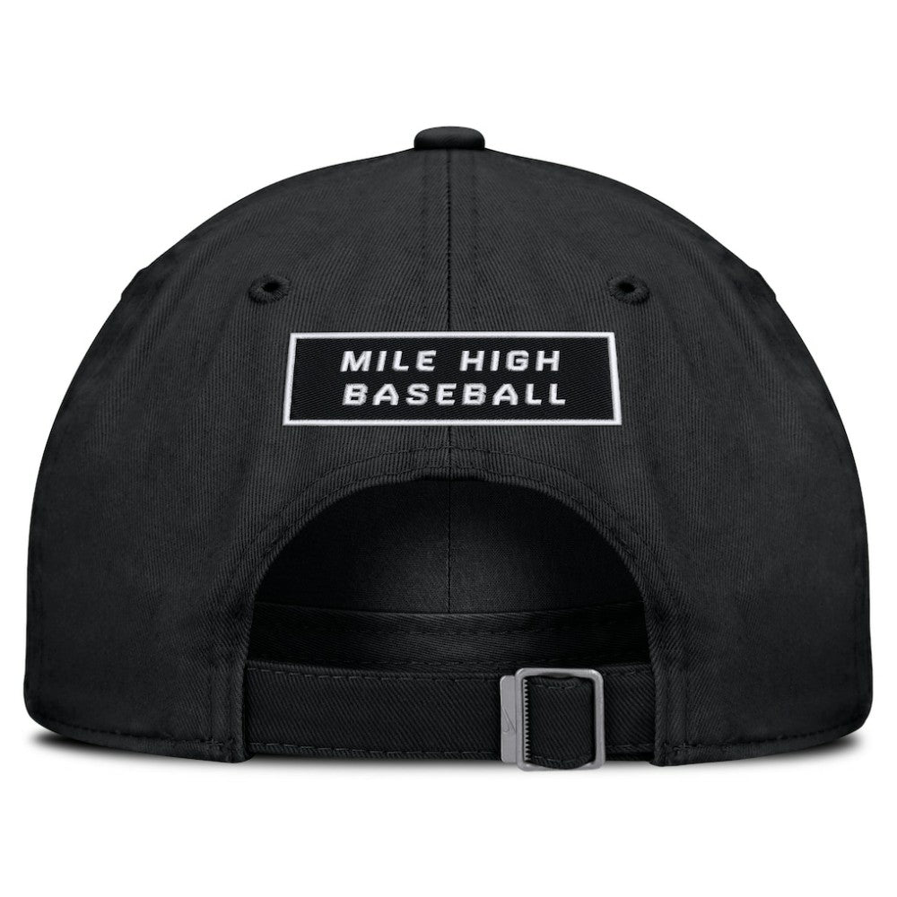 Colorado Rockies Nike Primetime Club Adjustable Hat - Black Hats