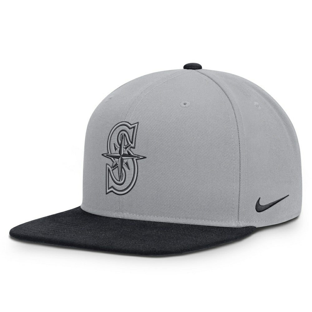 Seattle Mariners Nike Primetime Pro Dri-FIT Snapback Hat - Gray/Navy Hats