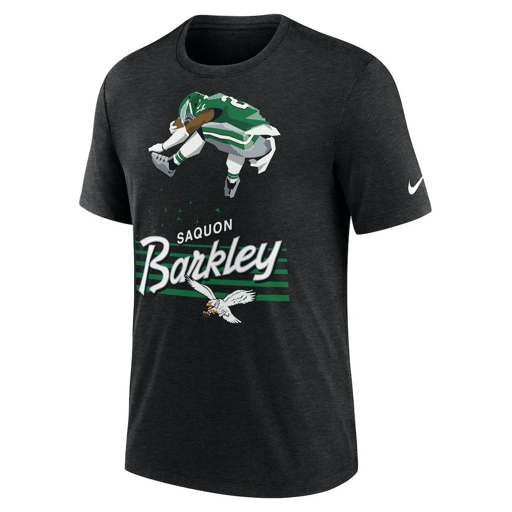 Saquon Barkley Philadelphia Eagles Player Graphic T-Shirt - Heather Black T-shirts