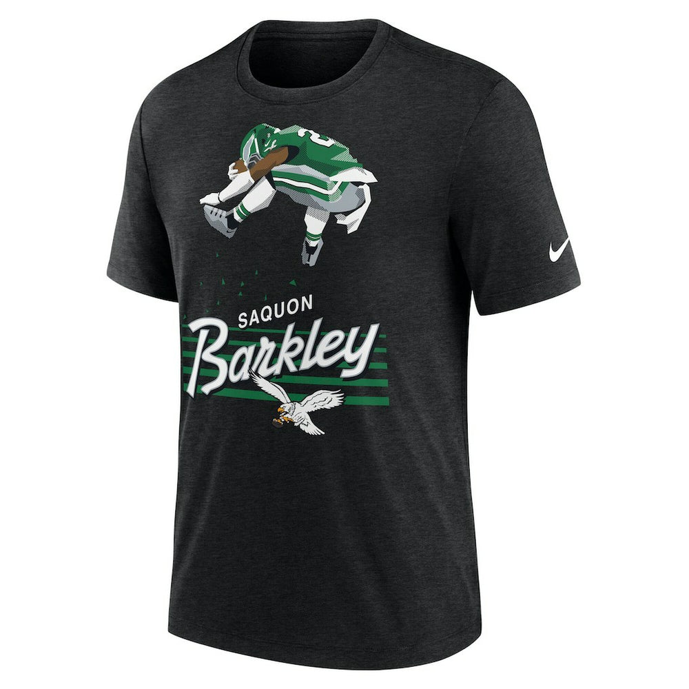 Saquon Barkley Philadelphia Eagles Player Graphic T-Shirt - Heather Black T-shirts