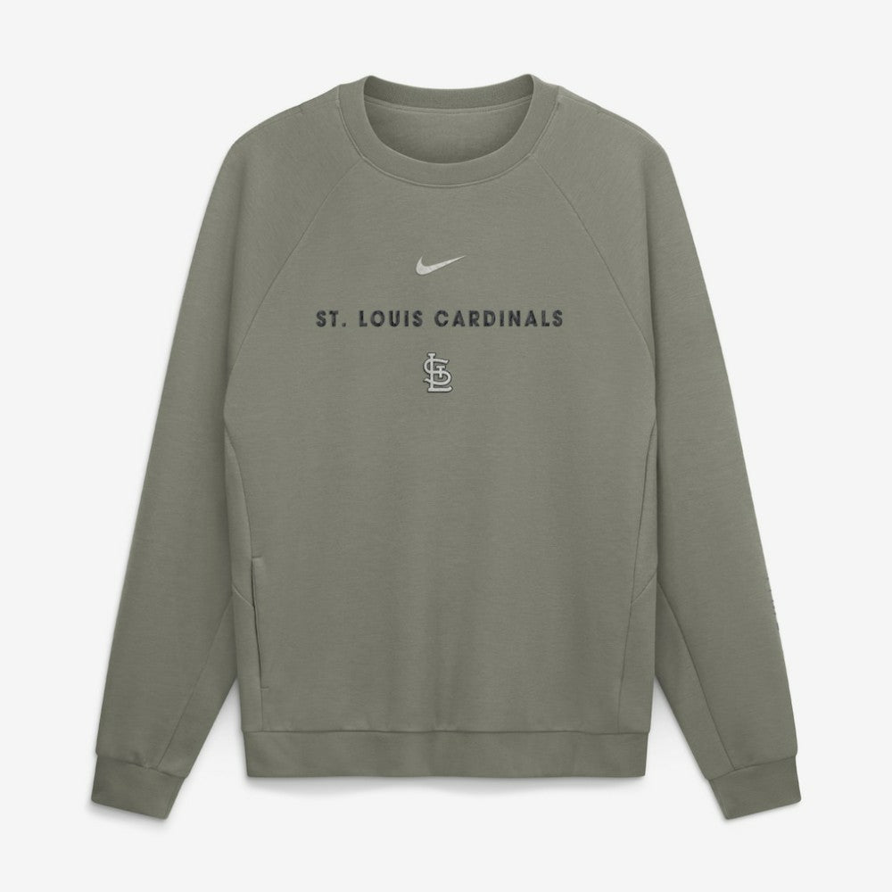 St. Louis Cardinals Nike Statement Primary Raglan Dri-FIT Sweatshirt - Olive Sweatshirts