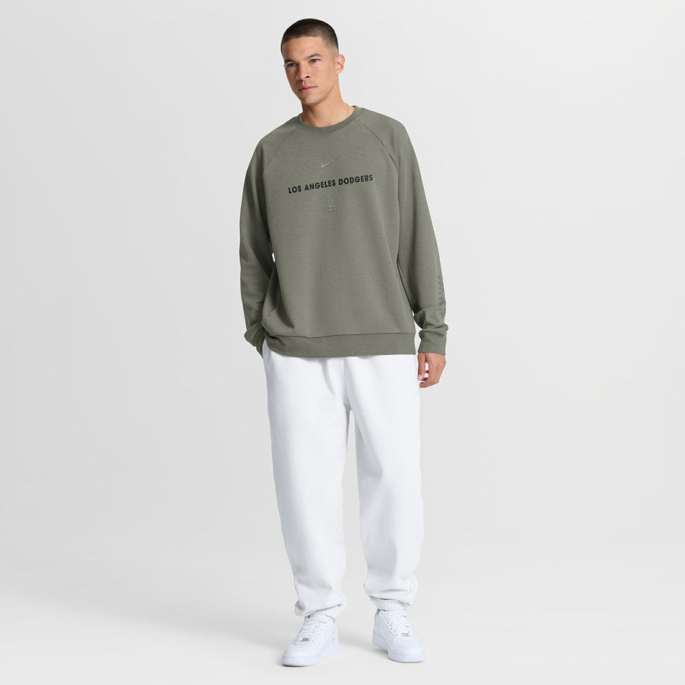 Los Angeles Dodgers Nike Statement Primary Raglan Dri-FIT Sweatshirt - Olive Sweatshirts