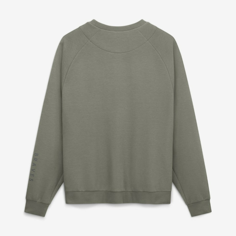 Atlanta Braves Nike Statement Primary Raglan Dri-FIT Sweatshirt - Olive Sweatshirts