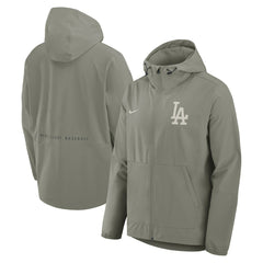 Los Angeles Dodgers Nike Unlimited Packable Full-Zip Hooded Jacket - Olive Jackets