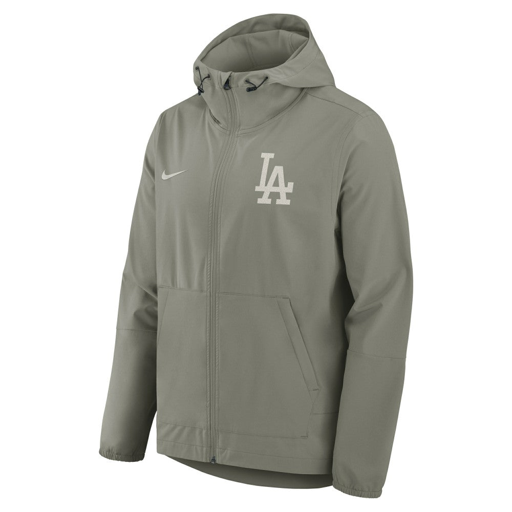 Los Angeles Dodgers Nike Unlimited Packable Full-Zip Hooded Jacket - Olive Jackets