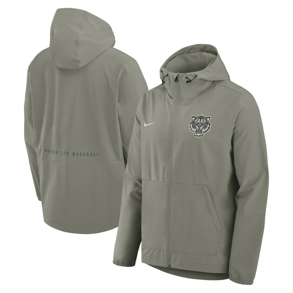 Detroit Tigers Nike Unlimited Packable Full-Zip Hooded Jacket - Olive Jackets