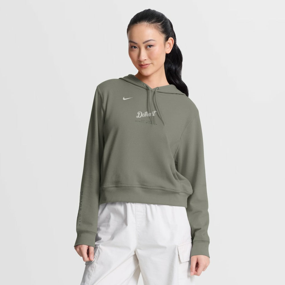 Detroit Tigers Nike Women's One Tri-Blend Dri-FIT Hoodie - Olive Hoodies