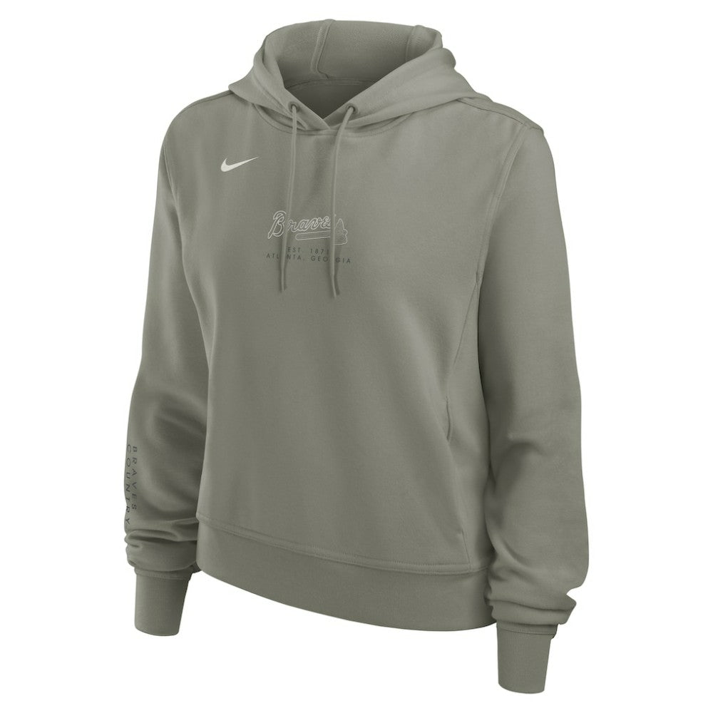 Atlanta Braves Nike Women's One Tri-Blend Dri-FIT Hoodie - Olive Hoodies