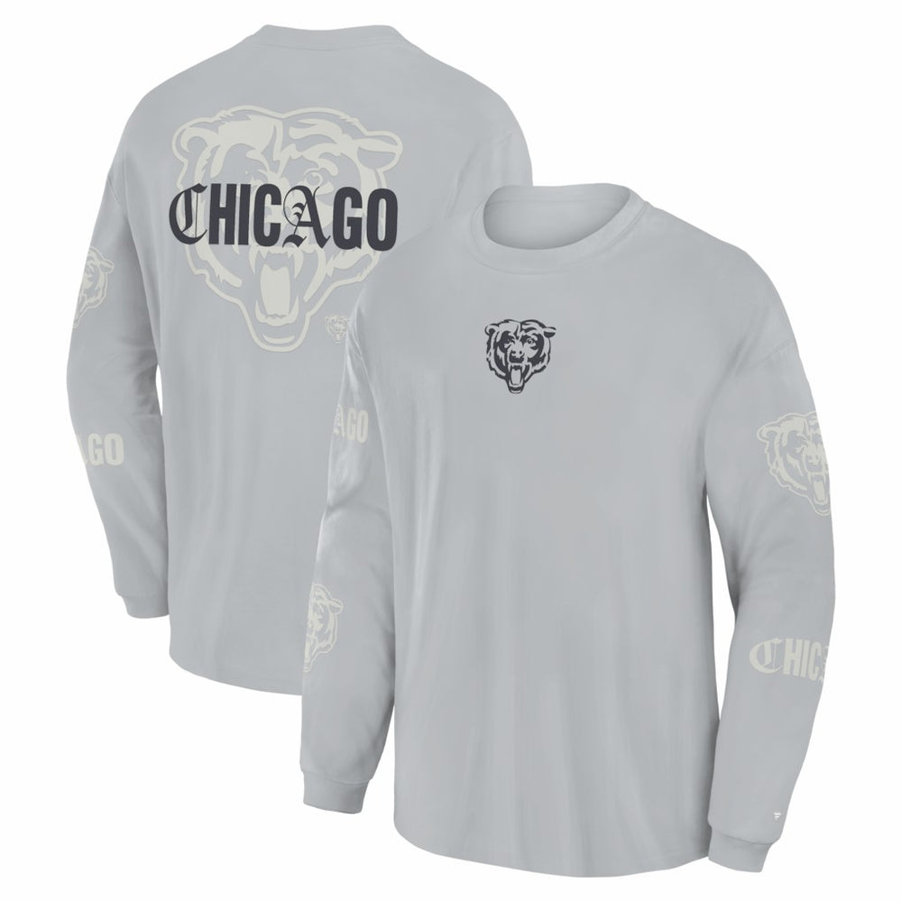 Chicago Bears Oversized Type Play Long Sleeve T-Shirt - Gray T-shirts