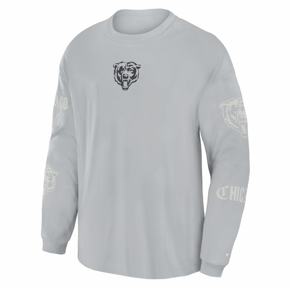 Chicago Bears Oversized Type Play Long Sleeve T-Shirt - Gray T-shirts