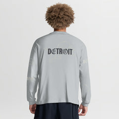 Detroit Lions Oversized Type Play Long Sleeve T-Shirt - Gray T-shirts