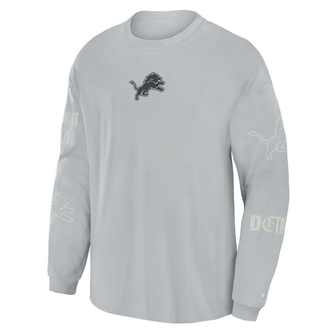 Detroit Lions Oversized Type Play Long Sleeve T-Shirt - Gray T-shirts