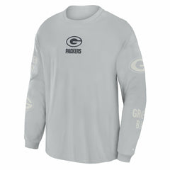 Green Bay Packers Oversized Type Play Long Sleeve T-Shirt - Gray T-shirts