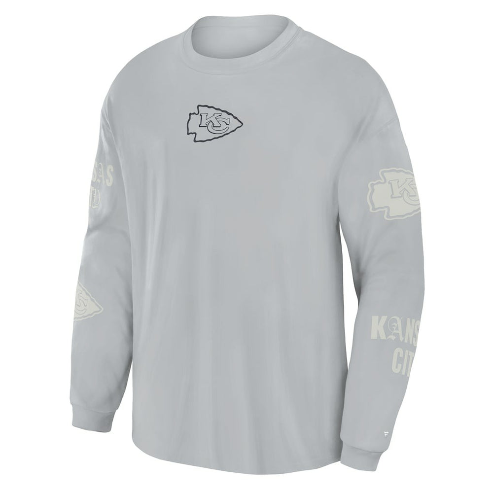 Kansas City Chiefs Oversized Type Play Long Sleeve T-Shirt - Gray T-shirts