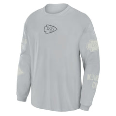 Kansas City Chiefs Oversized Type Play Long Sleeve T-Shirt - Gray T-shirts