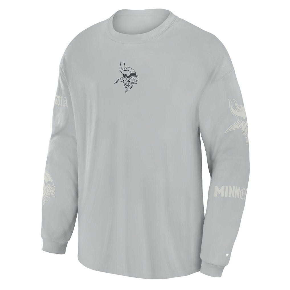 Minnesota Vikings Oversized Type Play Long Sleeve T-Shirt - Gray T-shirts