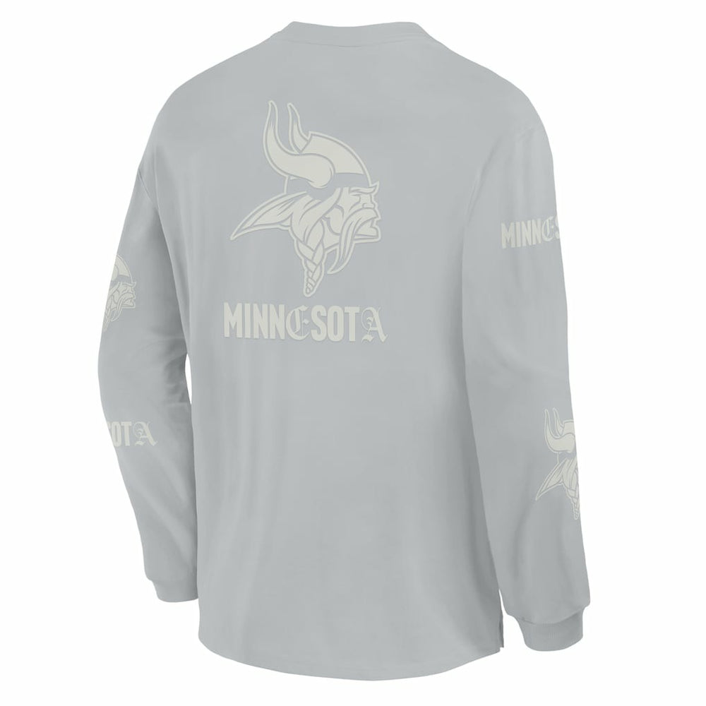 Minnesota Vikings Oversized Type Play Long Sleeve T-Shirt - Gray T-shirts