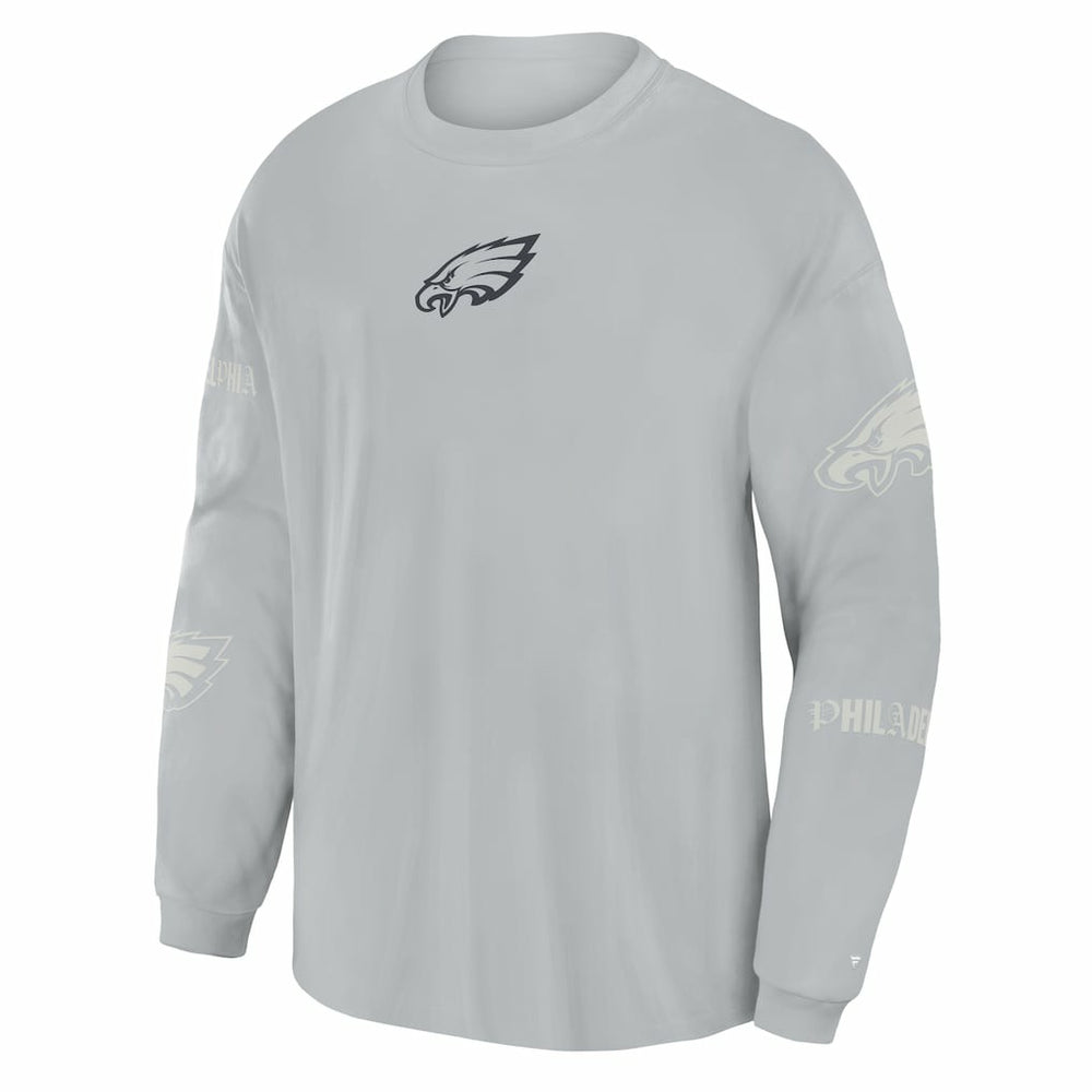Philadelphia Eagles Oversized Type Play Long Sleeve T-Shirt - Gray T-shirts