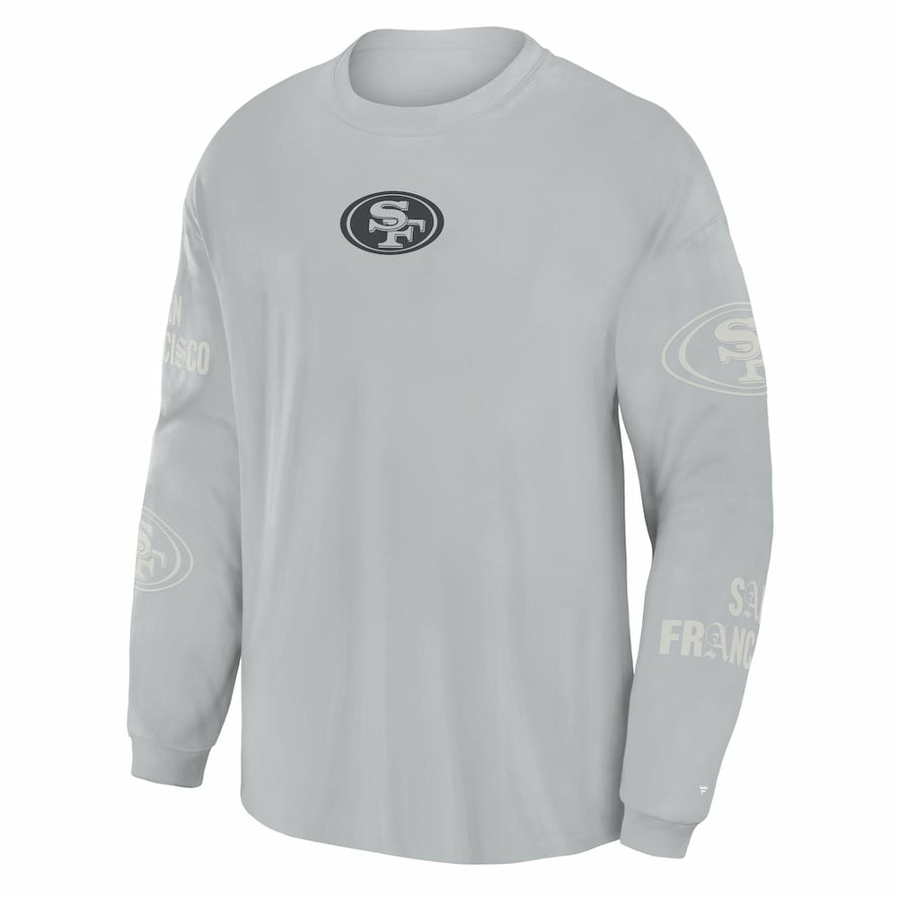San Francisco 49ers Oversized Type Play Long Sleeve T-Shirt - Gray T-shirts